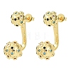 Brass Micro Pave Cubic Zirconia Stud Earrings EJEW-D351-13G-01-2