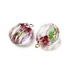 Inner Dried Flower Transparent Resin Pendants RESI-A043-06B-2