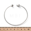 Clear Cubic Zirconia Open Cuff Bangle BJEW-G737-01P-01-5