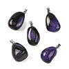 Natural Dyed & Heated Agate Tumbled Stone Pendants GG-K002-07G-1