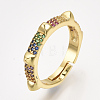 Adjustable Brass Micro Pave Cubic Zirconia Finger Rings RJEW-S044-023-1