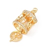 Brass Micro Pave Clear Cubic Zirconia Clear Locket Pendants KK-H524-09G-2