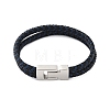 Braided Microfiber Leather Cord Bracelets for Women Men BJEW-D304-17P-01-2