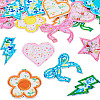 8 Bags 4 Colors  Polyester Embroider Self-adhesion Thread Iron on/Sew On Patches PATC-TA0001-51-2