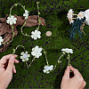 Flower Polyester with Iron wire Upper Arm Cuff Bangles for Women AJEW-GF0014-08B-3