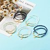 Natural Mixed Gemstone Stretch Charm Bracelets Sets BJEW-JB06252-3