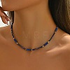 Dyed Natural Imperial Jasper Column and Glass Beaded Necklaces for Women CN0218-1