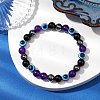 Round Gemstone Beaded Stretch Bracelets BJEW-JB11005-02-2