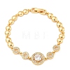 Golden Brass Micro Pave Cubic Zirconia Link Bracelets BJEW-P314-A02-G-1