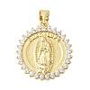 Brass Micro Pave Clear Cubic Zirconia Pendants KK-Z150-22G-05-1