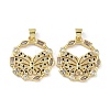 Rack Plating Brass Micro Pave Cubic Zirconia Pendants KK-K341-54G-04-1