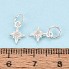 925 Sterling Silver Pave Clear Cubic Zirconia Star Charms STER-T009-15S-4