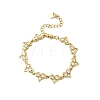 Heart Brass Micro Pave Cubic Zirconia Link Chain Bracelets BJEW-L715-01G-01-4