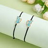 2Pcs Brass Enamel Butterfly Link Bracelets Set JB730B-5