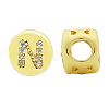 Brass Micro Pave Clear Cubic Zirconia Beads KK-T030-LA843-NX3-2