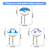 6Pcs 3 Styles Printing Porcelain Drawer Knobs FIND-GA0001-29C-2