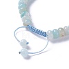 Adjustable Natural Flower Amazonite Braided Bead Bracelets BJEW-F369-A12-3