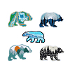 5Pcs 5 Style Polar Bear with Scenery Computerized Embroidery Cloth Iron on/Sew on Patches DIY-HY0001-53-1