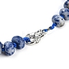 Natural Blue Spot Jasper Rondelle Graduated Beaded Necklaces for Women Men NJEW-K388-02N-3