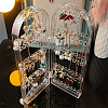 PS Plastic Earring Display Folding Screen Stands with 2 Folding Panels ODIS-WH0043-142B-02-4