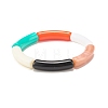 Acrylic Curved Tube Beaded Stretch Bracelet BJEW-JB07980-03-1