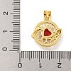 Rack Plating Brass Micro Pave Cubic Zirconia Pendants KK-G513-23A-04G-4