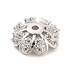 Flower Brass Micro Pave Clear Cubic Zirconia Bead Caps KK-H527-36P-2