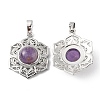 Natural Amethyst Pendants X-G-P498-02P-04-2