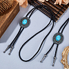 2Pcs Alloy Enamel with Synthetic Gemstone Oval Bolo Tie Necklaces NJEW-DC0001-28-4