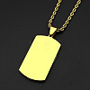 Duo Tone 304 Stainless Steel Rectangle Dog Tag with Cross Pendant Necklaces for Men WGBC7F7-02-2