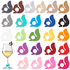 24Pcs 24 Colors Felt Wine Glass Charms AJEW-BC0004-19-1