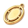 304 Stainless Steel Pendant Cabochon Settings STAS-Z204-04G-01-2