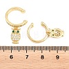 Owl Brass Micro Pave Cubic Zirconia Cuff Earrings EJEW-Z164-01G-5