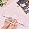 1Pc Rhinestone and White Imitation Pearl Leaf Polyester Belts for Dress AJEW-FG0005-76-3