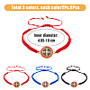 6Pcs 3 Colors Saint Benedict Medal Alloy Link Bracelets Set BJEW-FI0001-78-9