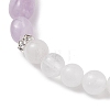 Round & Nuggets Natural White Jade & Lavender Amethyst Beaded Bracelets for Women BJEW-JB13146-3