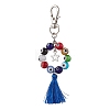 Handmade Lampwork Evil Eye & Polyester Tassel Pendant Decorations HJEW-JM02821-01-1