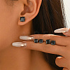 Geometric Square 304 Stainless Steel Stud Earrings for Women YP6314-1-1