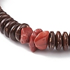 Natural Gemstone & Coconut Beaded Stretch Bracelet for Women BJEW-JB08407-5