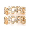 Brass Micro Pave Clear Cubic Zirconia Word HOPE Links Connector Charms KK-K002-32G-G-1