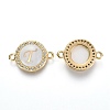 Brass Micro Pave Clear Cubic Zirconia Links ZIRC-L078-006T-NR-2