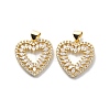 Brass Clear Cubic Zirconia Pendants KK-G446-09G-2