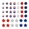 220Pcs Independence Day Theme Spray Painted Natural Wood Beads WOOD-TA0001-73-12