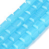 Imitation Jade Glass Beads Strands LS-GLAA-R041-8x8mm-B05-1