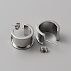Stainless Steel Round Stud Earring Finding STAS-WH0016-55P-2