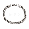 201 Stainless Steel Curb Chain Bracelets for Men STAS-T077-03P-4
