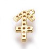 Golden Plated Brass Micro Pave Cubic Zirconia Charms ZIRC-L075-51D-2