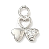 Brass Micro Pave Clear Cubic Zirconia Charms LS-KK-H528-06A-P-1