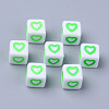 Opaque White Acrylic European Beads MACR-S273-51C-01-2