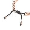 Round Synthetic Hematite Braided Bead Bracelet with Cubic Zirconia BJEW-JB07860-03-4